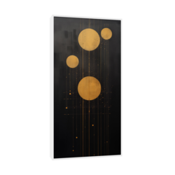 Canvas Slika na platnu Zlatni krugovi III, 40x80cm, Sa ramom, Beli