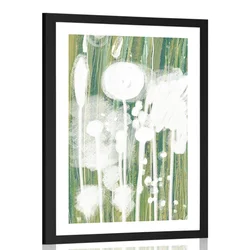 Plakat s paspartujem bela abstraktnost dreves - 30x45 silver