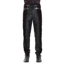 Moške hlače DEVIL FASHION - Gothic - črne/vinsko rdeče - PT29802