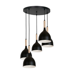 Luster na sajli NOAK WOOD 5xE27/60W/230V
