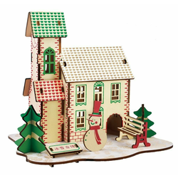 Woodcraft Lesena 3D sestavljanka Zimska hiša