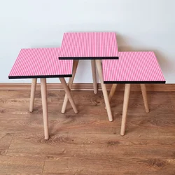 Hanah Home Set klub stočića 3Shp30, 3 komada, Šarena