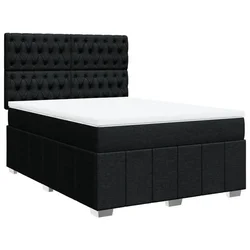 Vidaxl Box spring posteljni z vzmetnico črn 140x190 cm blago