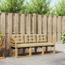 Set vanjskih sofa s jastukom 3 pcs Bijela i bež