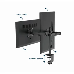 MA-D2-03 Gembird Podesivi dupli stoni drzac za monitor, tilt, 17-32 max.2x9kg