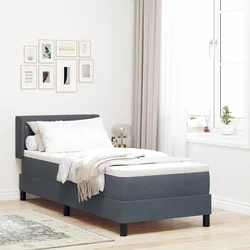 Krevet s opruga kutije Tamno siva 200 x 80 cm Baršun