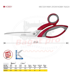 KRETZER Krojačke univerzalne makaze Hobby Finny 782024, 24cm