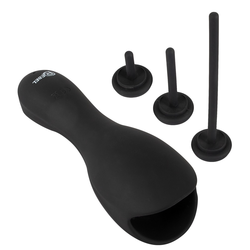 Rebel Glans Masturbator with 3 attachable Dilators Black