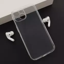 Maska Skin Silikon with pluggy za iPhone 15 transparent