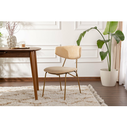 HANAH HOME Set 2 stolice Nancy Beige Gold