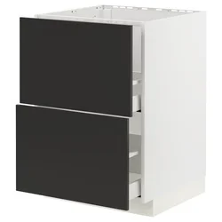 METOD / MAXIMERA Pod.element sudop. i 2front/2fioke, bela/Nickebo boja antracita, mat, 60x60 cm
