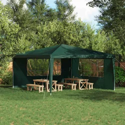 Zid šatora za zabavu 2 pcs 400 x 195 cm Zelena PE i čelik