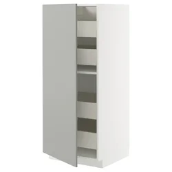 METOD / MAXIMERA Visoki element s fiokama, bela/Havstorp svetlosiva, 60x60x140 cm
