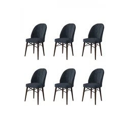 HANAH HOME Set 6 stolica Ritim Anthracite Brown