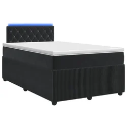 vidaXL Postelja boxspring z vzmetnico Črna 120 x 190 cm Žamet