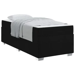 Vidaxl Konstrukcija postelje z vzmetnico Črna 100 x 200 cm blago
