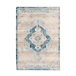 Kayoom VINTAGE PREPROGA 160/230 cm tkano modra, krem barve