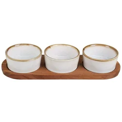 Excellent Houseware Servirni krožniki s pladnjem, komplet 4 kosov