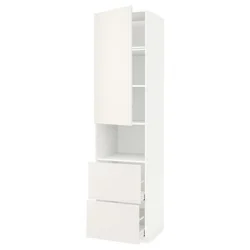 METOD / MAXIMERA Vis.elem.mikrotal. s vratima/2fioke, bela/Veddinge bela, 60x60x240 cm