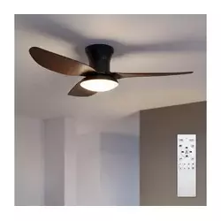 Brilagi - LED prigušiva plafonski ventilator LED/38W/230V 100 cm crna/smeđa + daljinski upravljač