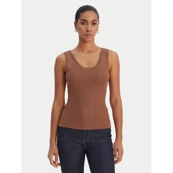 Fracomina Top FR26ST4005K524R9 Rjava Slim Fit