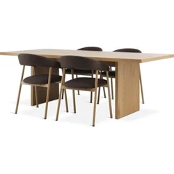 MUNKEBY L220 sto top. hrast + 4 EJSING tamno braon