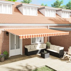 vidaXL vidaXL Avtomatska Retraktibilna Tenda Rumena in Oranžna 500x350 cm, (22145873)