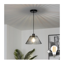 Brilagi - Crni LED luster na sajli CERIA WIRE 1xE27/40W/230V, prečnik 30 cm