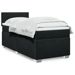 Vidaxl Box spring postelja z vzmetnico črn 90x190 cm blago