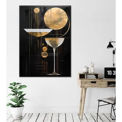 Wallity Dekorativna slika na platnu, 50x70cm, Zlatne boje