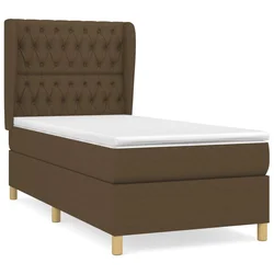 vidaXL vidaXL Box spring postelja z vzmetnico temno rjava 100x200 cm blago, (20726438)