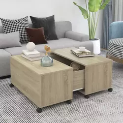 Stolić za kavu boja hrasta sonome 75 x 75 x 38 cm od iverice