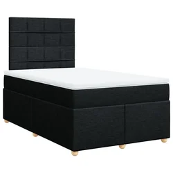 Vidaxl Box spring postelja z vzmetnico črn 120x200 cm blago