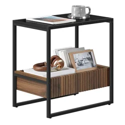 VASAGLE stranska mizica, rustikalno rjava