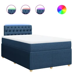 vidaXL vidaXL Box spring postelja z vzmetnico modra 120x190 cm blago, (21307157)
