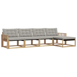 Set vanjskih sofa s jastukom 5 pcs Bijela i svjetlosiva