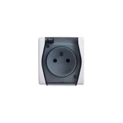Hermes2 Enojna hermetična vtičnica z/z dimno loputo 16A IP44 bela 1021-01