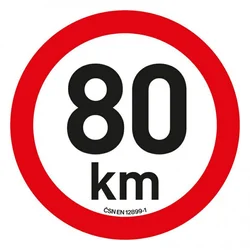 Speed limit sticker 80 km/h (20 cm)