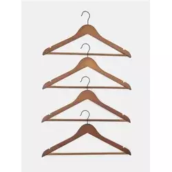 Sinsay - Set drvenih vešalica 4 pack - braon
