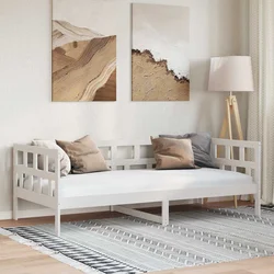 Vidaxl Dnevna postelja bela trdna borovina 80x200 cm