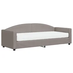 Vidaxl Dnevna postelja z vzmetnico taupe 80x200 cm blago