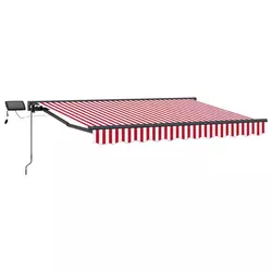 Ručni okvir tende s LED-ima Crvena, Bijela, Antracit 2,5 x 2 m