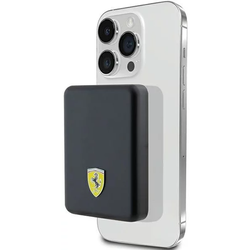 Ferrari MagSafe s kovinskim logotipom Ferrari - indukcijska baterija 5000 mAh 15W MagSafe (črna)