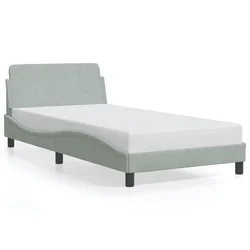 Okvir za krevet Dover svjetlosivi 100x190 cm baršunasti