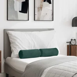 Valjkasti jastučići 2 pcs Tamnozelena O 15 x 40 cm