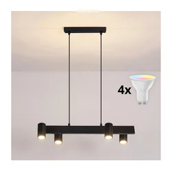 Brilagi - LED RGBW prigušiva luster na sajli SELE 4xGU10/6,5W/230V crna