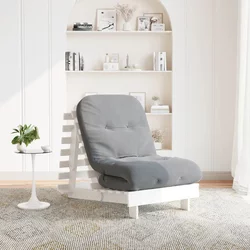 Futon na razvlačenje s madracem bijeli 70x206x11 cm borovina