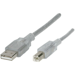 USB 2.0 priključni kabel, proziran, 1,8 m, bulk