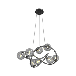 Wofi 7014-805 - LED luster na sajli NANCY 8xG9/3,5W/230V crna/hrom