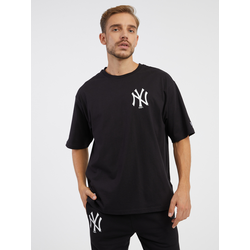 Bombažna kratka majica New Era moška, črna barva, NEW YORK YANKEES